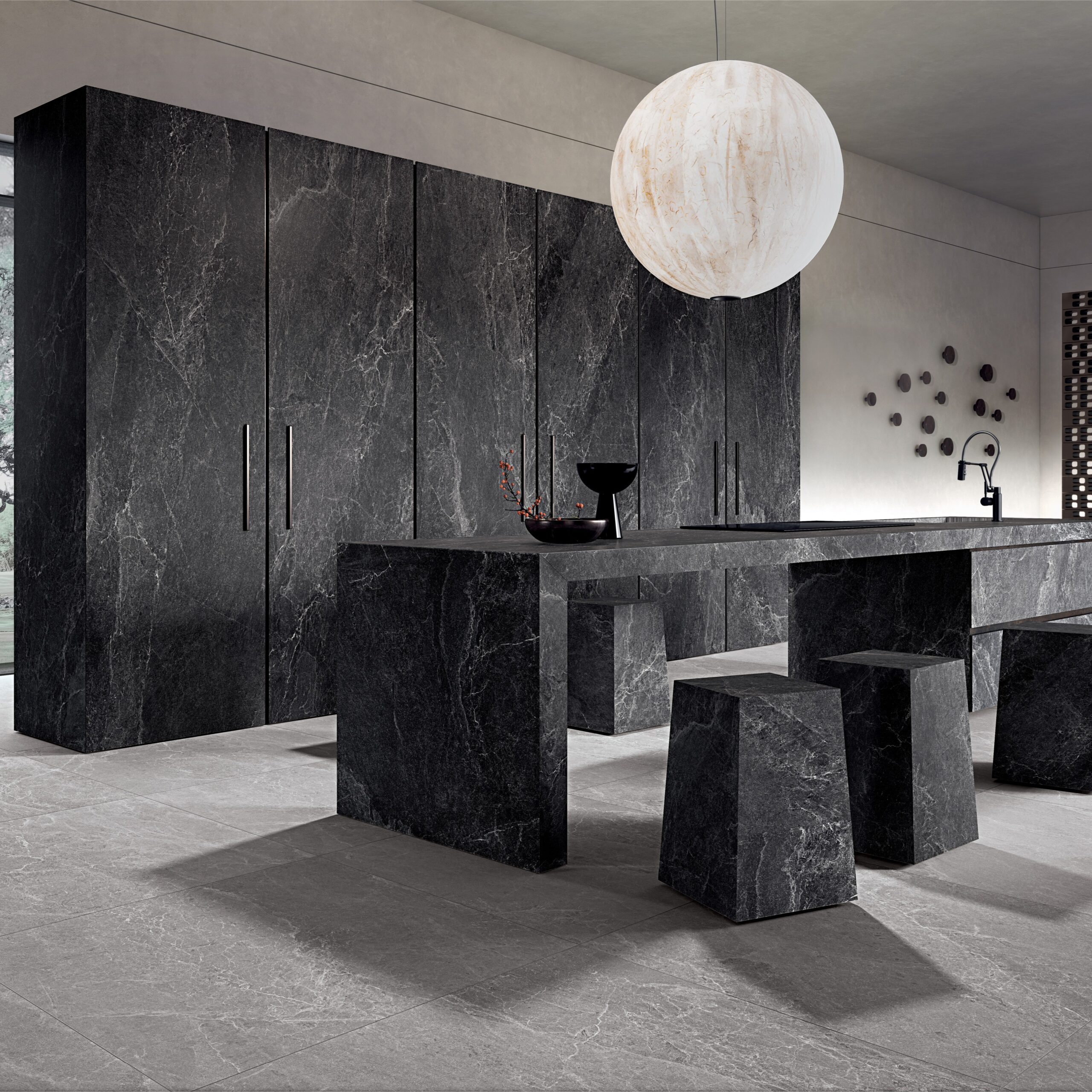kitchen-with-table-chairs-lamp-wall